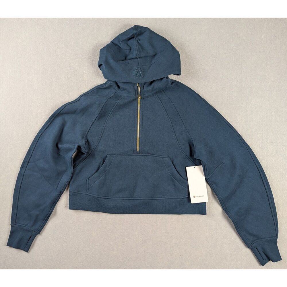 NWT Scuba Oversized Half-Zip Hoodie Indochine Blue XS/S